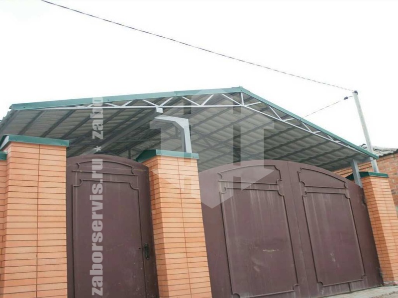 Навес из металлочерепицы пример 4