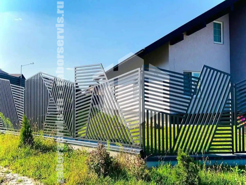 Секционный профильный забор 55 метров