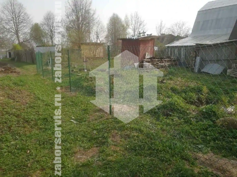 Забор из сетки рабицы с проволокой 99 метров